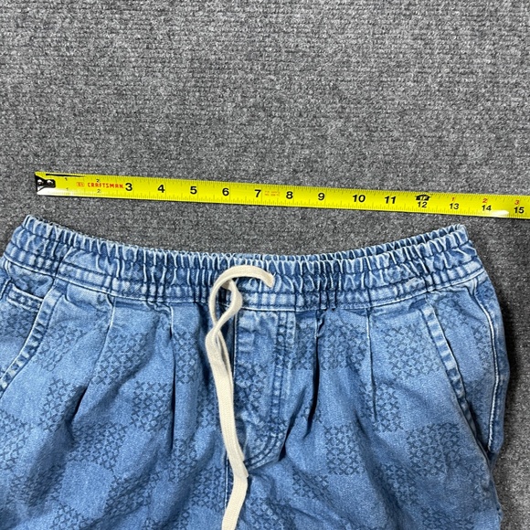 Vans Range Elastic Drawstring Mended Check Crop Pants Size Small Blue 0695 - Picture 6 of 10